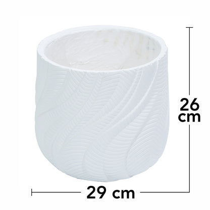 Ghiveci ecologic, Eco-friendly, Naimeed D6379, Mic, din materiale minerale, Alb, 26x29x29cm