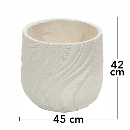 Ghiveci ecologic, Eco-friendly, Naimeed D6380, Mare, din materiale minerale, Crem, 42x45x45cm