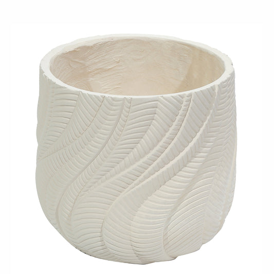 Ghiveci ecologic, Eco-friendly, Naimeed D6380, Mic, din materiale minerale, Crem, 26x29x29cm