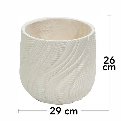 Ghiveci ecologic, Eco-friendly, Naimeed D6380, Mic, din materiale minerale, Crem, 26x29x29cm