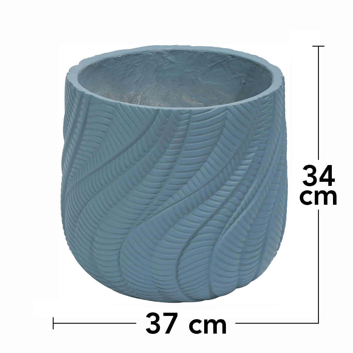 Ghiveci ecologic, Eco-friendly, Naimeed D6381, Mediu, din materiale minerale, Albastru Provincial, 34x37x37cm