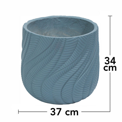 Ghiveci ecologic, Eco-friendly, Naimeed D6381, Mediu, din materiale minerale, Albastru Provincial, 34x37x37cm
