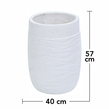 Ghiveci ecologic, Eco-friendly, Naimeed D6382, Mare, din materiale minerale, Alb, 57x40x40cm