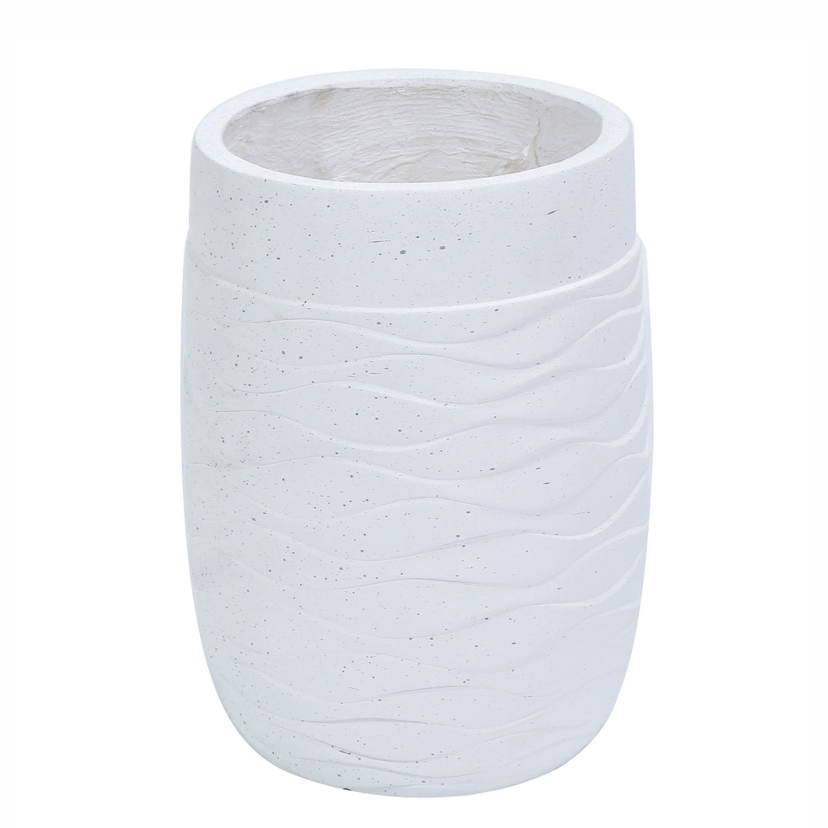 Ghiveci ecologic, Eco-friendly, Naimeed D6382, Mediu, din materiale minerale, Alb, 41,5x29x29cm