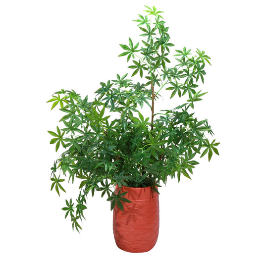 Ghiveci ecologic, Eco-friendly, Naimeed D6383, Mediu, din materiale minerale, Caramiziu, 41,5x29x29cm