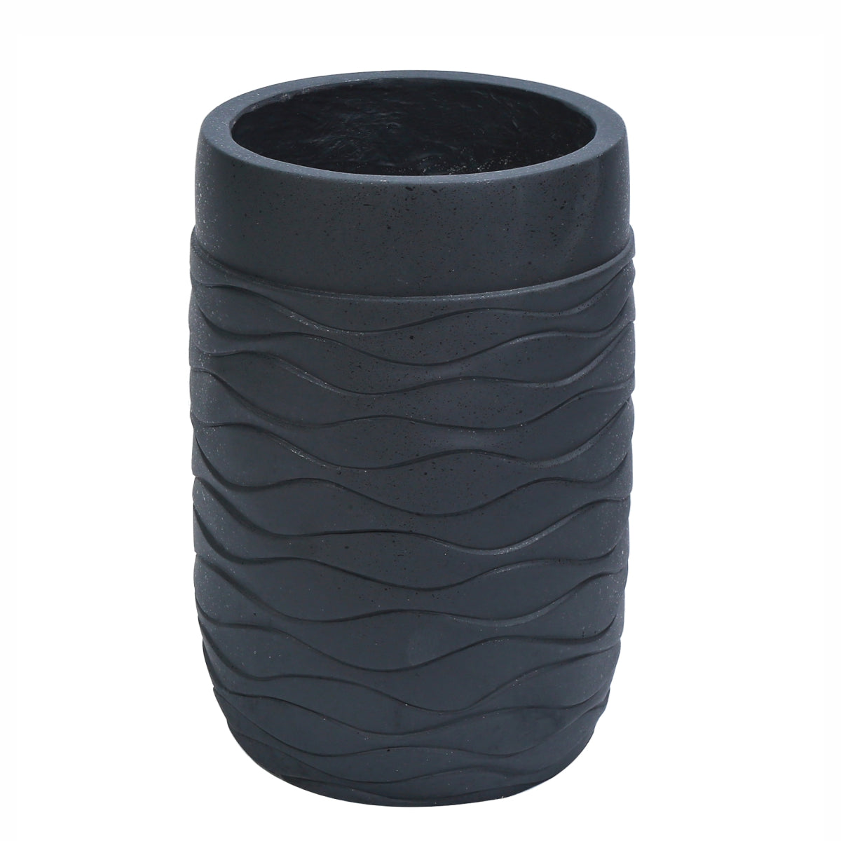 Ghiveci ecologic, Eco-friendly, Naimeed D6384 Mediu, din materiale minerale, Negru, 41,5x29x29cm