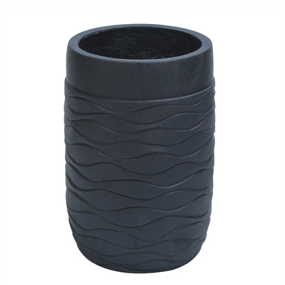 Ghiveci ecologic, Eco-friendly, Naimeed D6384 Mediu, din materiale minerale, Negru, 41,5x29x29cm