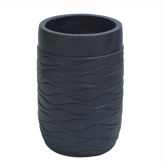 Ghiveci ecologic, Eco-friendly, Naimeed D6384 Mediu, din materiale minerale, Negru, 41,5x29x29cm