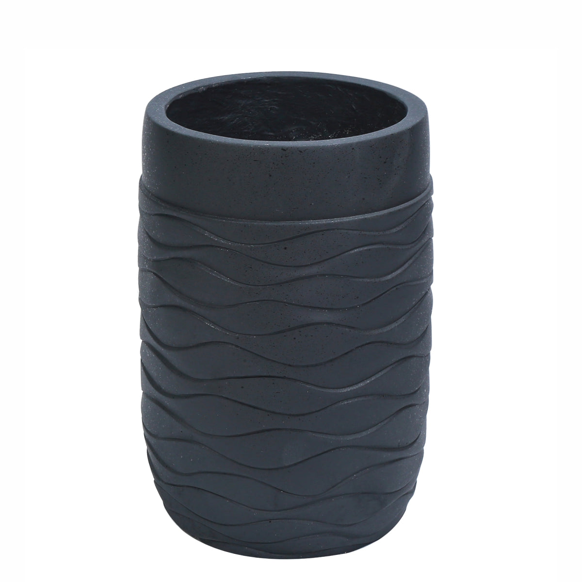 Ghiveci ecologic, Eco-friendly, Naimeed D6384, Mic, din materiale minerale, Negru, 30x21x21cm