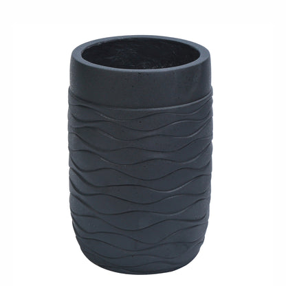 Ghiveci ecologic, Eco-friendly, Naimeed D6384, Mic, din materiale minerale, Negru, 30x21x21cm