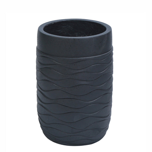 Ghiveci ecologic, Eco-friendly, Naimeed D6384, Mic, din materiale minerale, Negru, 30x21x21cm