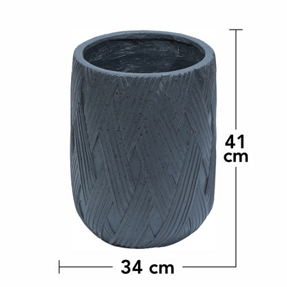 Ghiveci ecologic, Eco-friendly, Naimeed D6385 Mediu, din materiale minerale, Negru, 41x34x34cm