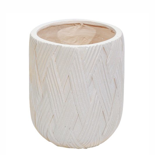 Ghiveci ecologic, Eco-friendly, Naimeed D6386, Mic, din materiale minerale, Crem, 34x27x27cm