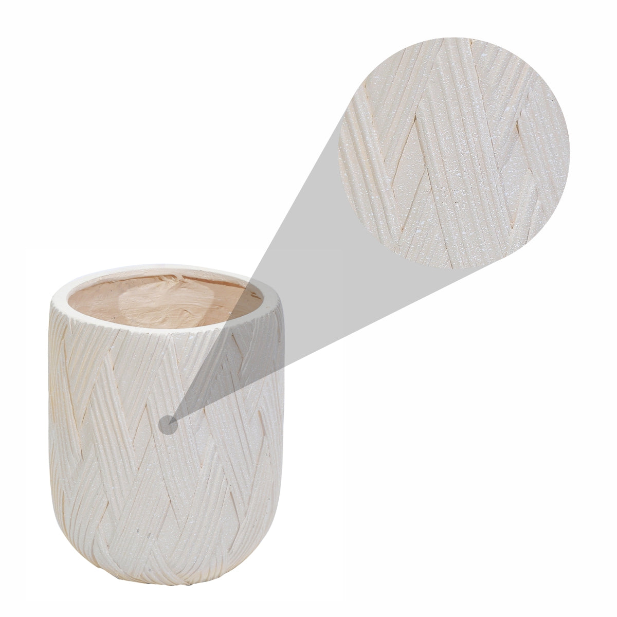 Ghiveci ecologic, Eco-friendly, Naimeed D6386, Mic, din materiale minerale, Crem, 34x27x27cm