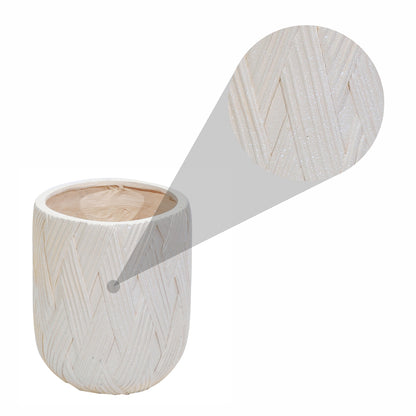 Ghiveci ecologic, Eco-friendly, Naimeed D6386, Mic, din materiale minerale, Crem, 34x27x27cm