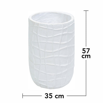 Ghiveci ecologic, Eco-friendly, Naimeed D6388, Mare, din materiale minerale, Alb, 57x35x35cm
