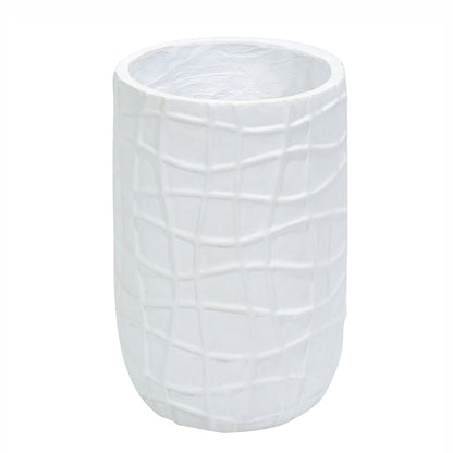 Ghiveci ecologic, Eco-friendly, Naimeed D6388 Mediu, din materiale minerale, Alb, 41x26x26cm
