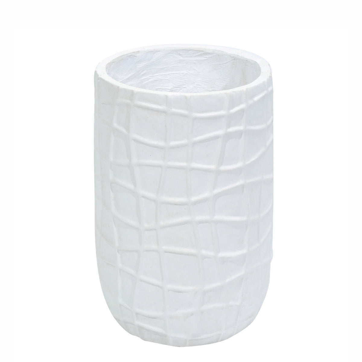 Ghiveci ecologic, Eco-friendly, Naimeed D6388, Mic, din materiale minerale, Alb, 31x20x20cm