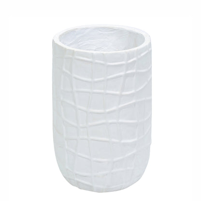 Ghiveci ecologic, Eco-friendly, Naimeed D6388, Mic, din materiale minerale, Alb, 31x20x20cm