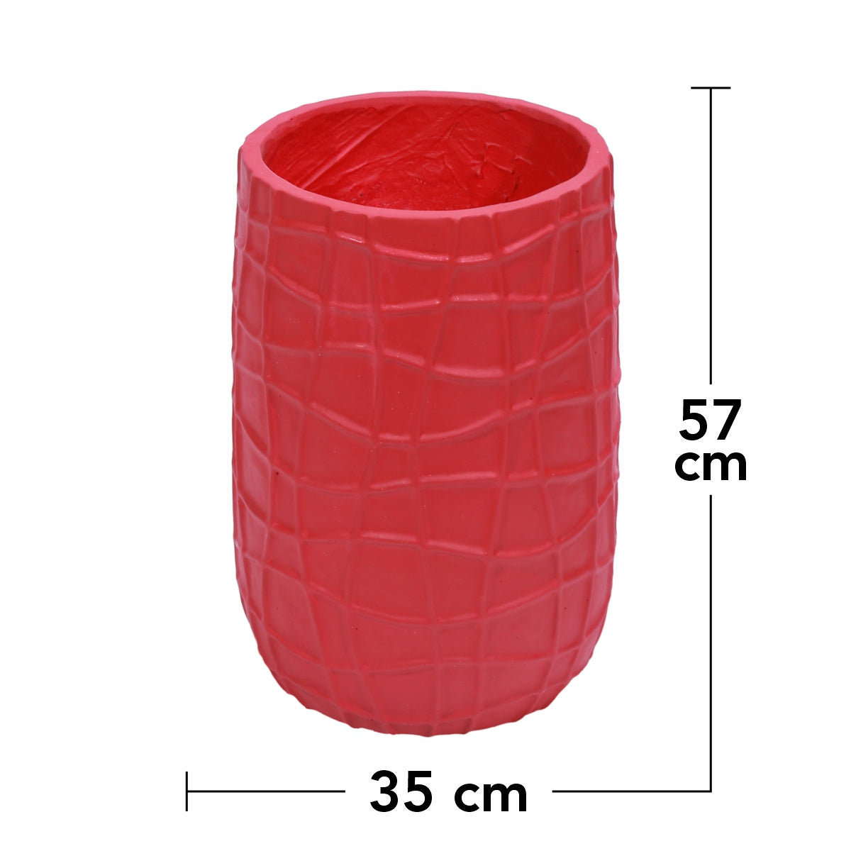 Ghiveci ecologic, Eco-friendly, Naimeed D6390, Mare, din materiale minerale, Rosu, 57x35x35cm