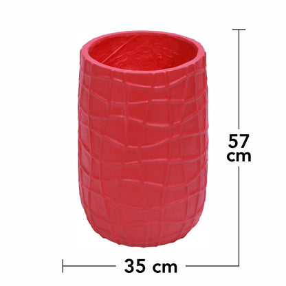Ghiveci ecologic, Eco-friendly, Naimeed D6390, Mare, din materiale minerale, Rosu, 57x35x35cm