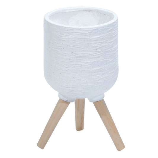 Ghiveci ecologic, Eco-friendly, Naimeed D6392, Mare, din materiale minerale, Alb, 38x36x36cm