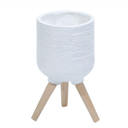 Ghiveci ecologic, Eco-friendly, Naimeed D6392 Mediu, din materiale minerale, Alb, 32x29x29cm