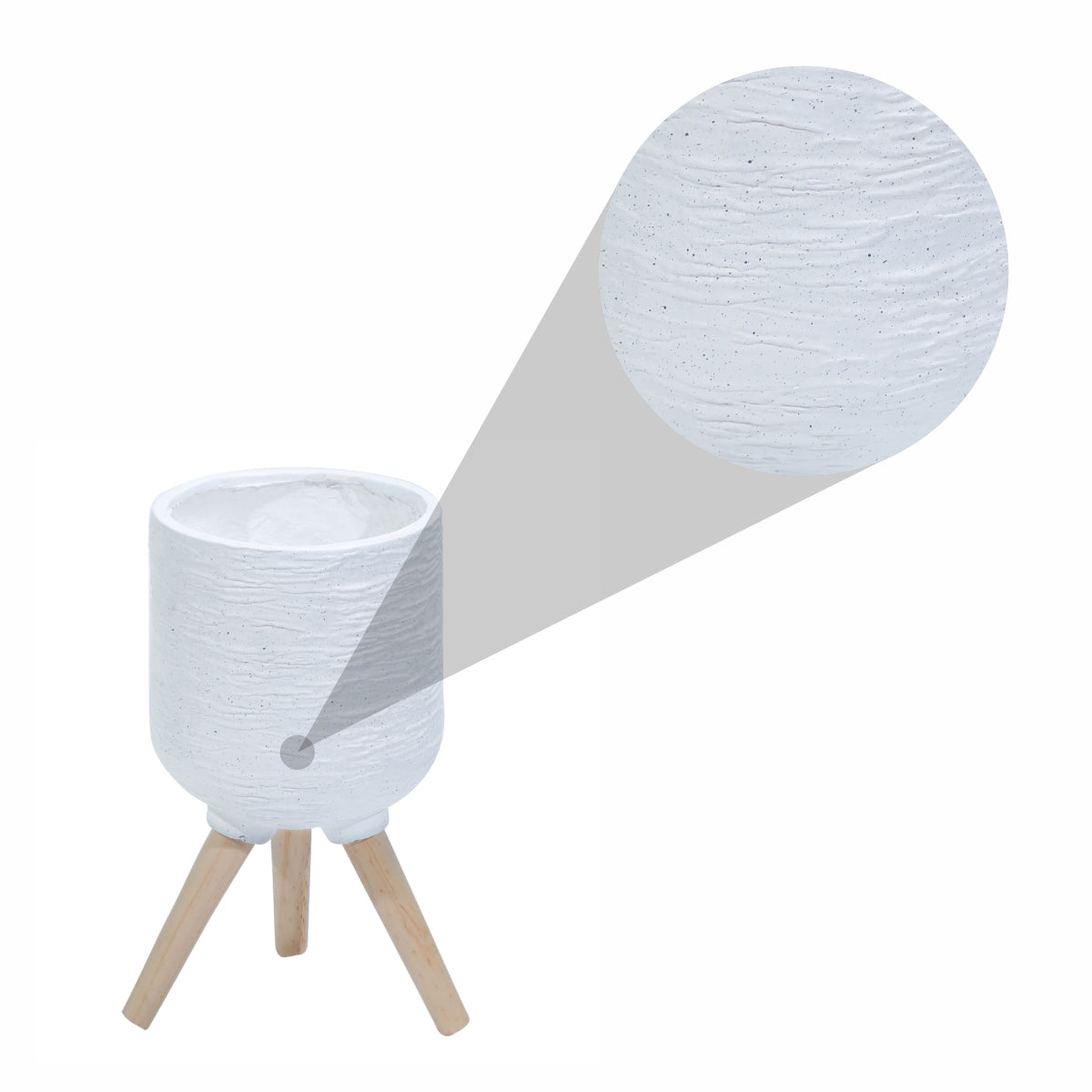 Ghiveci ecologic, Eco-friendly, Naimeed D6392, Mare, din materiale minerale, Alb, 38x36x36cm