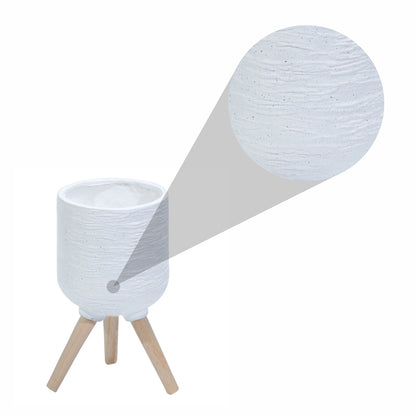 Ghiveci ecologic, Eco-friendly, Naimeed D6392, Mare, din materiale minerale, Alb, 38x36x36cm