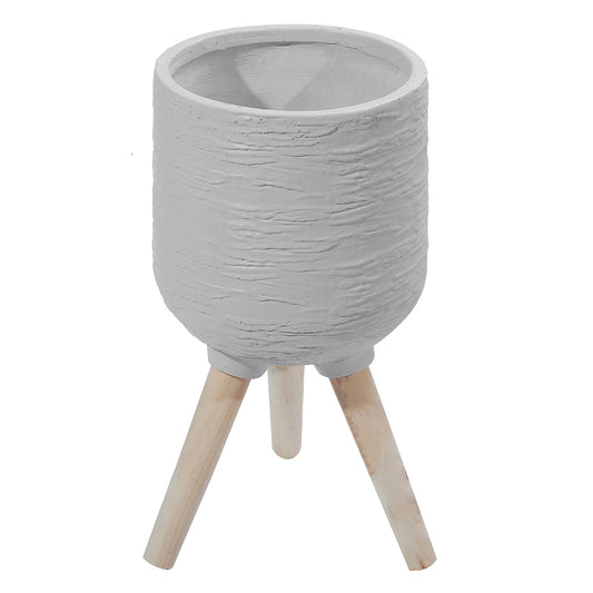 Ghiveci ecologic, Eco-friendly, Naimeed D6393, Mare, din materiale minerale, Gri, 38x36x36cm
