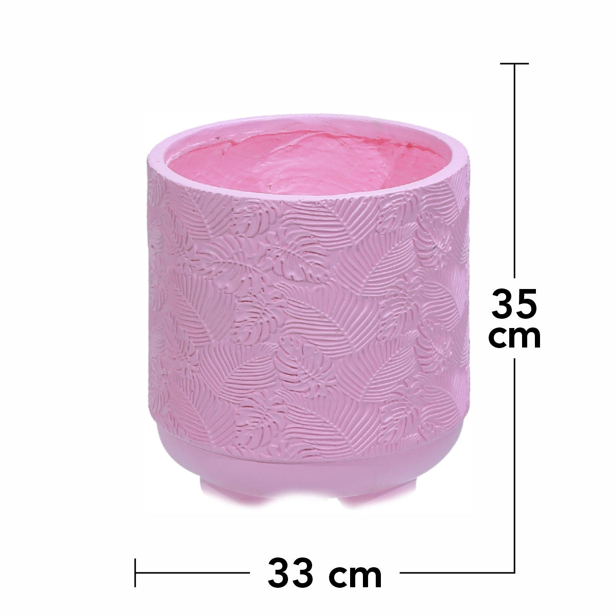 Ghiveci ecologic, Eco-friendly, Naimeed D6395, Mare, din materiale minerale, Roz, 35x33x33cm