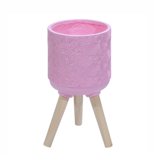 Ghiveci ecologic, Eco-friendly, Naimeed D6395, Mic, din materiale minerale, Roz, 25x21x21cm
