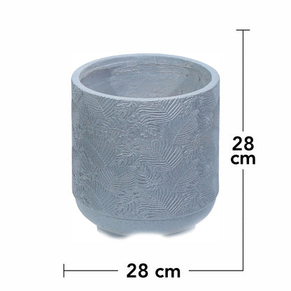 Ghiveci ecologic, Eco-friendly, Naimeed D6396 Mediu, din materiale minerale, Gri, 28x28x28cm