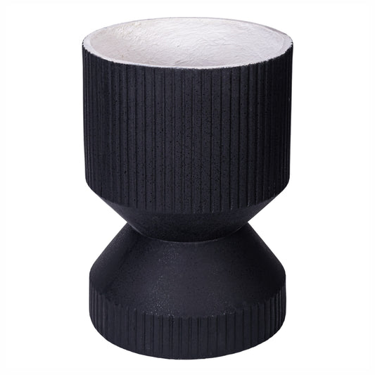 Ghiveci ecologic, Eco-friendly, Naimeed D6407, din materiale minerale, Negru, 47x35x35cm