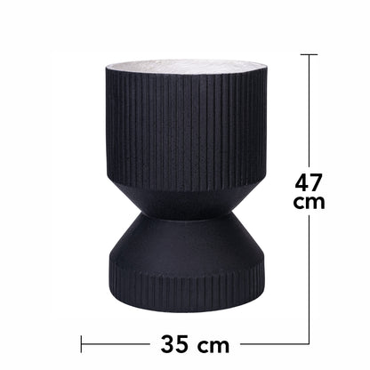 Ghiveci ecologic, Eco-friendly, Naimeed D6407, din materiale minerale, Negru, 47x35x35cm