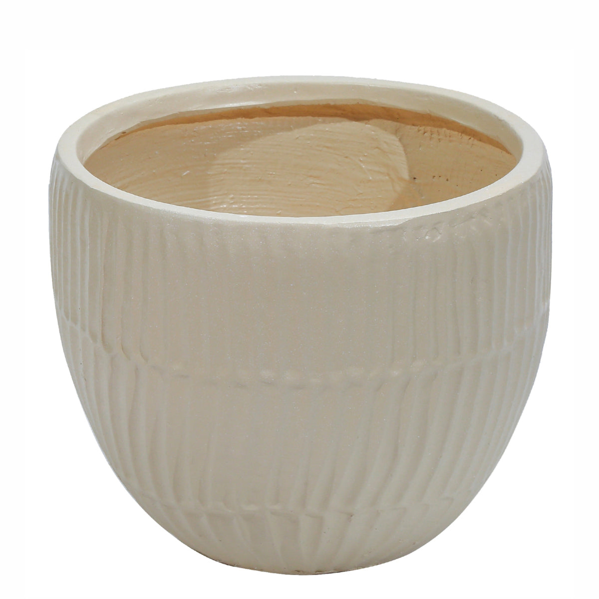 Ghiveci ecologic, Eco-friendly, Naimeed D6410, Mic, din materiale minerale, Bej, 25x29x29cm
