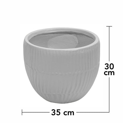 Ghiveci ecologic, Eco-friendly, Naimeed D6411, Mediu, din materiale minerale, Gri, 30x35x35cm