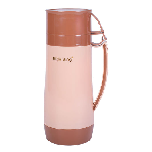 Termos, Naimeed D6418, pentru bauturi reci sau calde, Sticla si ABS, 1.8L, Maro, 160x345x132mm