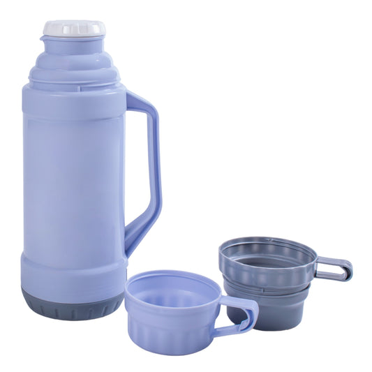 Termos, Naimeed D6417, pentru bauturi reci sau calde, Sticla si ABS, 1.8L, Albastru, 160x345x130mm