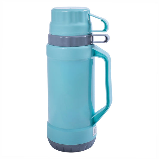 Termos, Naimeed D6417, pentru bauturi reci sau calde, Sticla si ABS, 1.8L, Turcoaz, 160x345x130mm