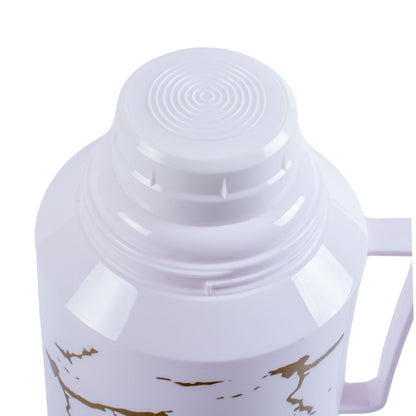 Termos, Naimeed D6416, pentru bauturi reci sau calde, Sticla si ABS, 1.8L, Alb, 160x320x135mm
