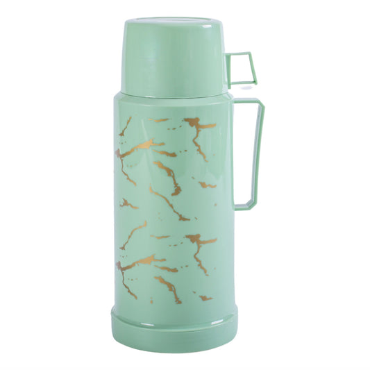 Termos, Naimeed D6416, pentru bauturi reci sau calde, Sticla si ABS, 1.8L, Verde, 160x320x135mm