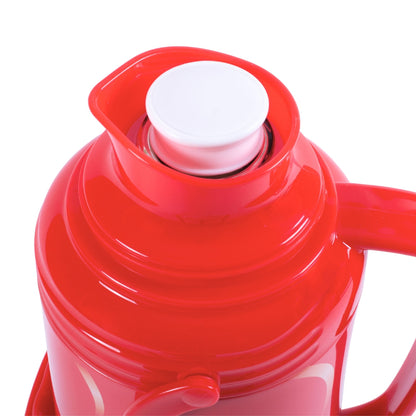 Termos, Naimeed D6420, pentru bauturi reci sau calde, Sticla si ABS, 1.2L, Rosu, 120x340x170mm