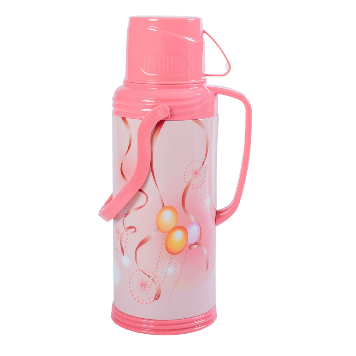 Termos, Naimeed D6420, pentru bauturi reci sau calde, Sticla si ABS, 1.2L, Roz, 120x340x170mm