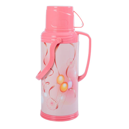 Termos, Naimeed D6420, pentru bauturi reci sau calde, Sticla si ABS, 1.2L, Roz, 120x340x170mm