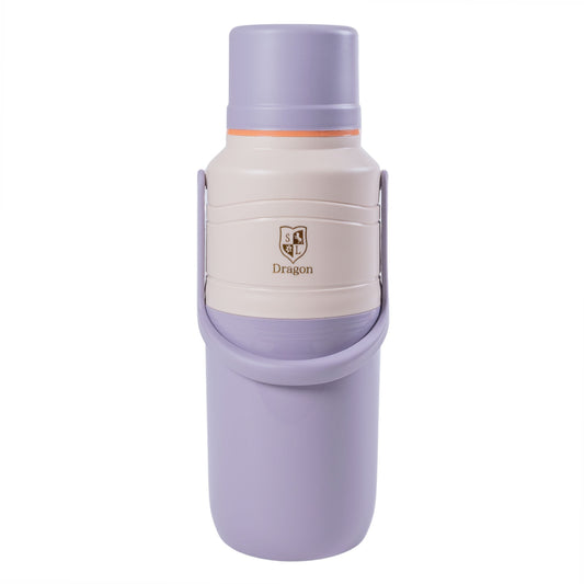 Termos, Naimeed D6421, pentru bauturi reci sau calde, Sticla si ABS, 2L, Mov, 114x400x200mm