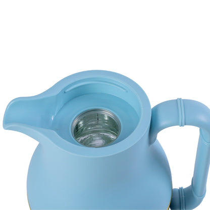 Termos, Naimeed D6429, pentru bauturi reci sau calde, Sticla si ABS, 1.6L, Albastru, 130x320x170mm