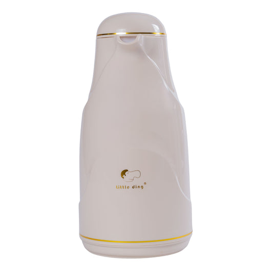 Termos, Naimeed D6428, pentru bauturi reci sau calde, Sticla si ABS, 1.3L, Crem, 140x300x180mm