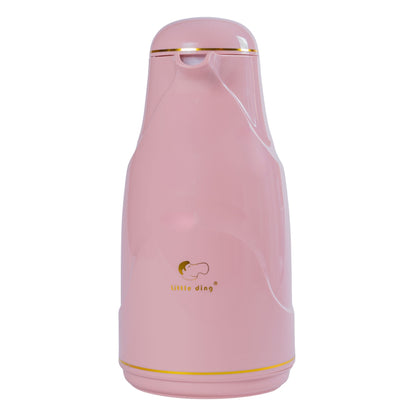Termos, Naimeed D6428, pentru bauturi reci sau calde, Sticla si ABS, 1.3L, Roz, 140x300x180mm