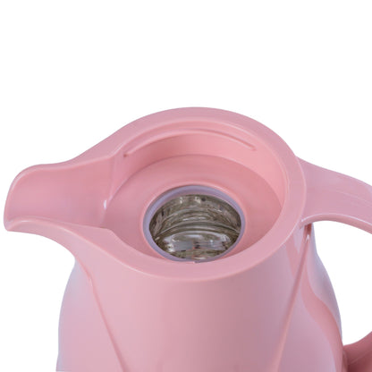 Termos, Naimeed D6430, pentru bauturi reci sau calde, Sticla si ABS, 1.4L, Roz, 145x320x190mm